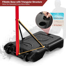 Adjustable Basketball Hoop System Stand Portable with 2 Wheels Fillable Base-Black & Red by LJGDeals