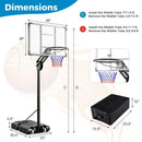 4.9-10 Feet Adjustable Basketball Hoop with Shatterproof Backboard by LJGDeals