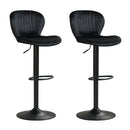 Adjustable Counter Height Chairs Set of 2 with Velvet Upholstered Backrests