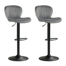 Adjustable Counter Height Chairs Set of 2 with Velvet Upholstered Backrests by LJGDeals