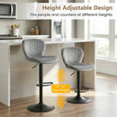 Adjustable Counter Height Chairs Set of 2 with Velvet Upholstered Backrests by LJGDeals