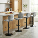 Adjustable Counter Height Chairs Set of 2 with Velvet Upholstered Backrests by LJGDeals