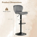 Adjustable Counter Height Chairs Set of 2 with Velvet Upholstered Backrests by LJGDeals