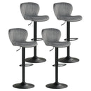 Adjustable Counter Height Chairs Set of 4 with Velvet Upholstered Backrests by LJGDeals