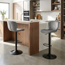 Adjustable Counter Height Chairs Set of 4 with Velvet Upholstered Backrests by LJGDeals