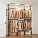 Floor to Ceiling Clothes Rack with 6 Adjustable Hanging Rods by LJGDeals