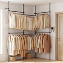Floor to Ceiling Clothes Rack with 6 Adjustable Hanging Rods by LJGDeals