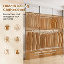 Floor to Ceiling Clothes Rack with 6 Adjustable Hanging Rods by LJGDeals