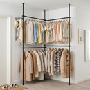 Floor to Ceiling Clothes Rack with 4 Adjustable Hanging Rods by DirectDeals