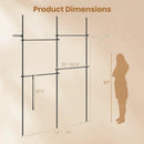 Floor to Ceiling Clothes Rack with 4 Adjustable Hanging Rods by LJGDeals