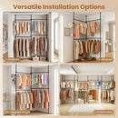 Floor to Ceiling Clothes Rack with 4 Adjustable Hanging Rods by LJGDeals