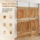 Floor to Ceiling Clothes Rack with 4 Adjustable Hanging Rods by DirectDeals