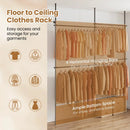 Floor to Ceiling Clothes Rack with 4 Adjustable Hanging Rods by LJGDeals