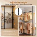 Floor to Ceiling Clothes Rack with 4 Adjustable Hanging Rods by LJGDeals