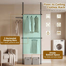 Floor to Ceiling Clothes Rack with 2 Hanging Rods - Adjustable by LJGDeals