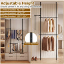 Floor to Ceiling Clothes Rack with 2 Hanging Rods - Adjustable by LJGDeals
