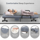 Adjustable Folding Guest Bed Frame with Mattress and Wheels by LJGDeals