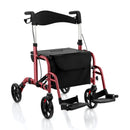 2-in-1 Adjustable Folding Handle Rollator Walker with Storage Space by LJGDeals