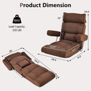 Adjustable Folding Sofa Chair with 6 Position Stepless Back by DirectDeals