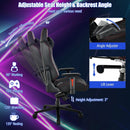 Adjustable Gaming Chair with Gas Lift 4D Armrest and Lumbar Support-Black by LJGDeals