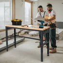 53 Inch Adjustable Heavy-Duty Workbench with Rubber Wood Top by LJGDeals