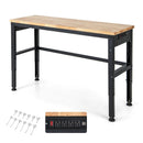 53 Inch Adjustable Heavy-Duty Workbench with Rubber Wood Top by LJGDeals