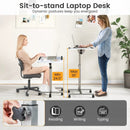 Adjustable Angle Height Rolling Laptop Table by LJGDeals