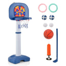 4-In-1 Adjustable Kids Basketball Hoop with Ring Toss Sticky Ball by LJGDeals