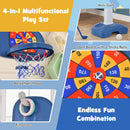 4-In-1 Adjustable Kids Basketball Hoop with Ring Toss Sticky Ball by LJGDeals