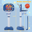 4-In-1 Adjustable Kids Basketball Hoop with Ring Toss Sticky Ball by LJGDeals