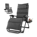 Adjustable Metal Zero Gravity Lounge Chair with Removable Cushion and Cup Holder Tray by LJGDeals