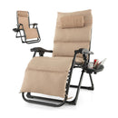 Adjustable Metal Zero Gravity Lounge Chair with Removable Cushion and Cup Holder Tray by DirectDeals