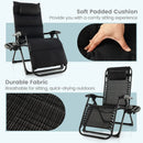 Adjustable Metal Zero Gravity Lounge Chair with Removable Cushion and Cup Holder Tray by LJGDeals