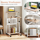 Height Adjustable Mobile Computer Stand-Up Desk with 2 Modes