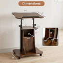 Adjustable Mobile Standing Desk Cart with Tilt Desktop by LJGDeals