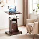 Adjustable Mobile Standing Desk Cart with Tilt Desktop by LJGDeals