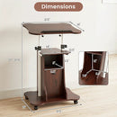 Adjustable Mobile Standing Desk Cart with Tilt Desktop by LJGDeals