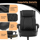 High Back Ergonomic Executive Chair with Thick Headrest Cushion-Black by LJGDeals