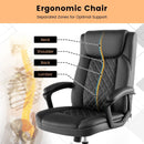 High Back Ergonomic Executive Chair with Thick Headrest Cushion-Black by LJGDeals