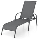 Adjustable Patio Chaise Folding Lounge Chair with Backrest by LJGDeals