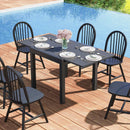 31.5 inches-63 inches Adjustable Patio Expandable Dining Table for 4-6 Person-Gray by LJGDeals