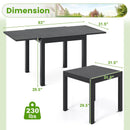 31.5 inches-63 inches Adjustable Patio Expandable Dining Table for 4-6 Person-Gray by LJGDeals