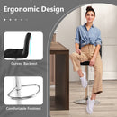 Adjustable Swivel Bar Stool with PU Leather-Black