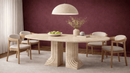 Zora Travertine Marble Dining Table