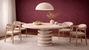 Taraso Travertine Marble Single Pedestal Dining Table