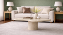 Susan Travertine Bone Shaped Coffee Table in Natural Stone