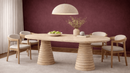 Livio Travertine Marble Dining Table - Luxury Natural Stone Dining Room Furniture
