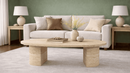 Eirene Travertine Block Cut Coffee Table - Natural Stone Living Room Furniture
