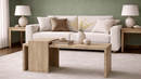 Kenyon Travertine Flat Top Natural Stone Coffee Table