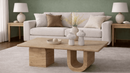 Petra Travertine U-Shaped Natural Stone Coffee Table